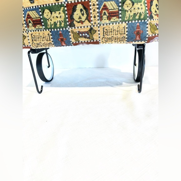Faithful Companion Pioneer Express Canvas Rolling Shopping Bag with Dogs Vintage - Picture 6 of 16